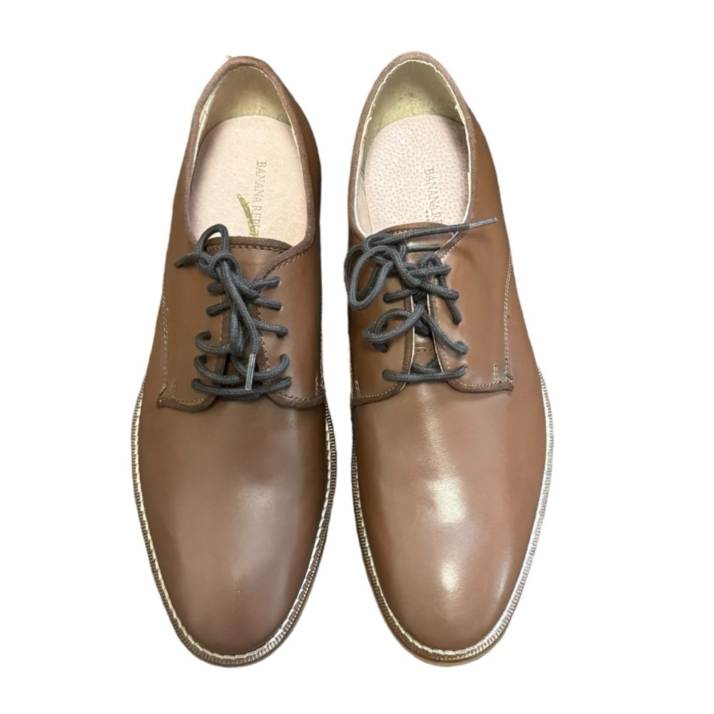 Banana Republic Factory Mens Oxford Genuine Leather Dress Shoes Size 8.5 - Picture 2 of 7